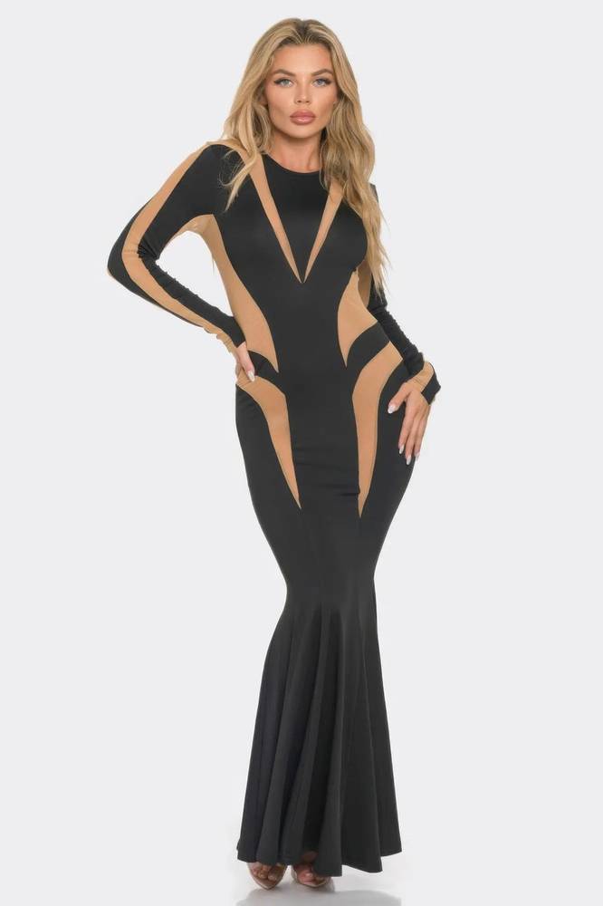 Mesh cut-out maxi