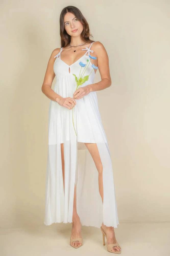 Plunge mesh slit maxi
